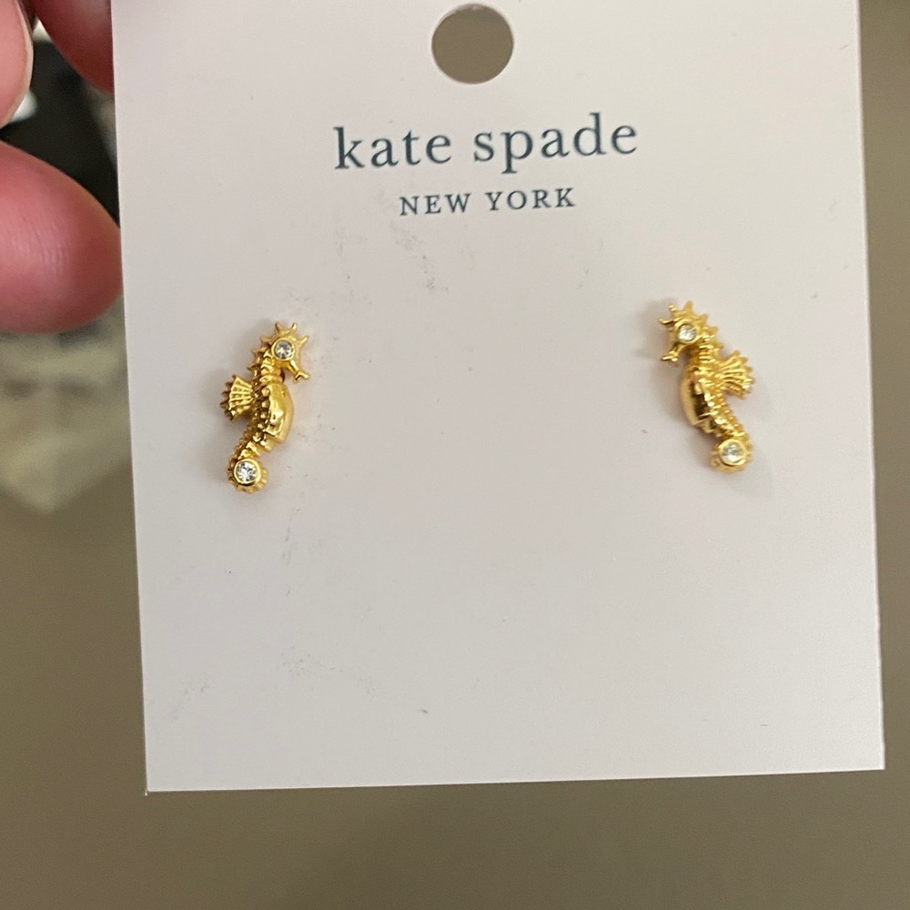 Kate Spade Gold Seahorse Stud Earrings